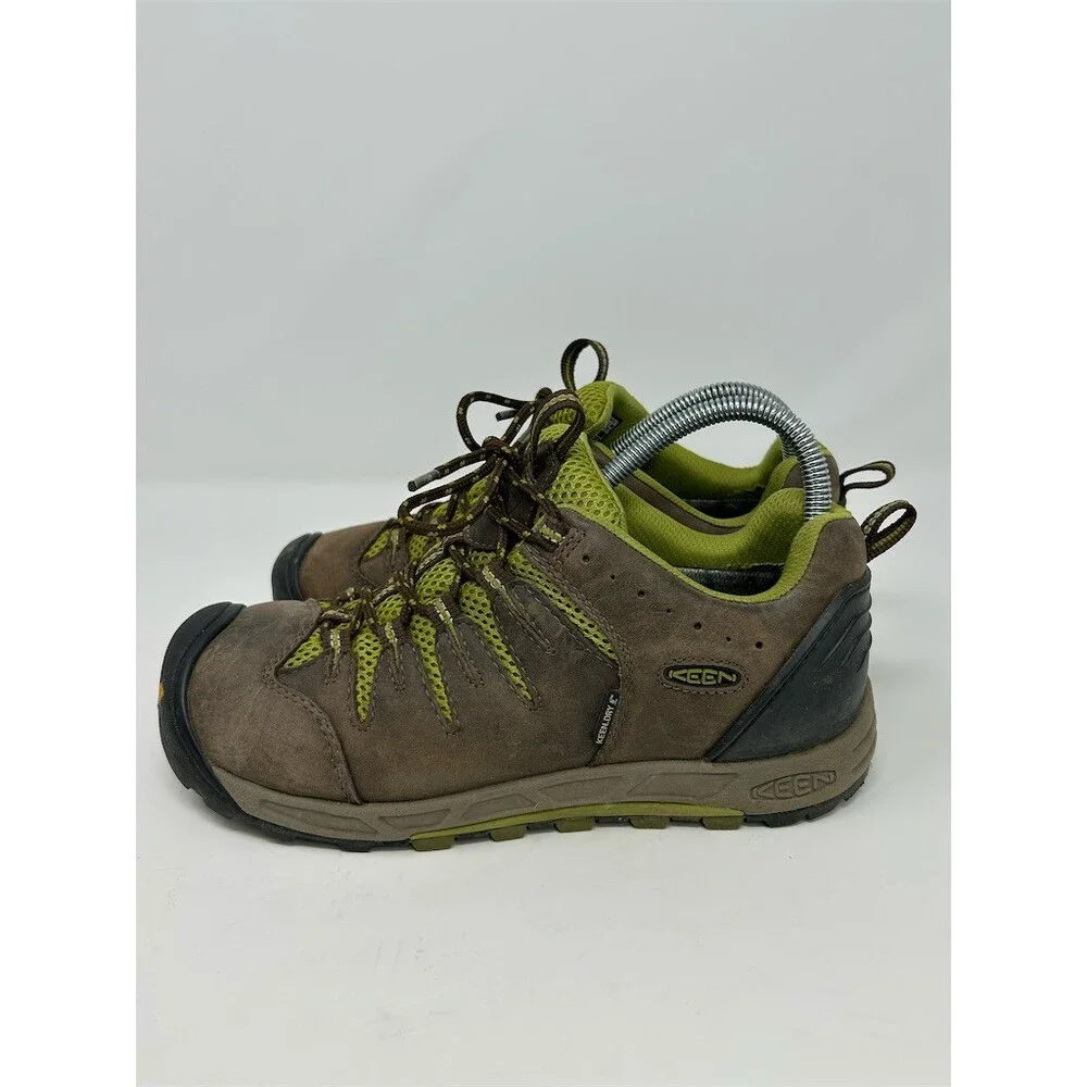 KEEN Bryce WP Women's Waterproof Hiking Trail Shoes Brown/Green Low Top Size 8.5